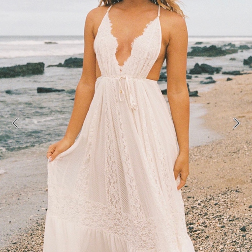 HAH I’ll Take U Farrer Maxi Dress- eggshell